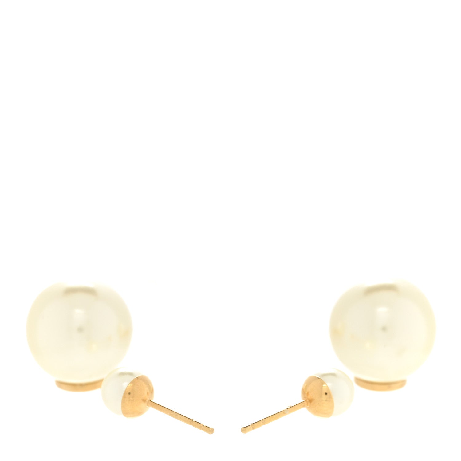 Christian Dior Pearl Crystal Dior Heart Tribales Drop Earrings Gold 3 of 5