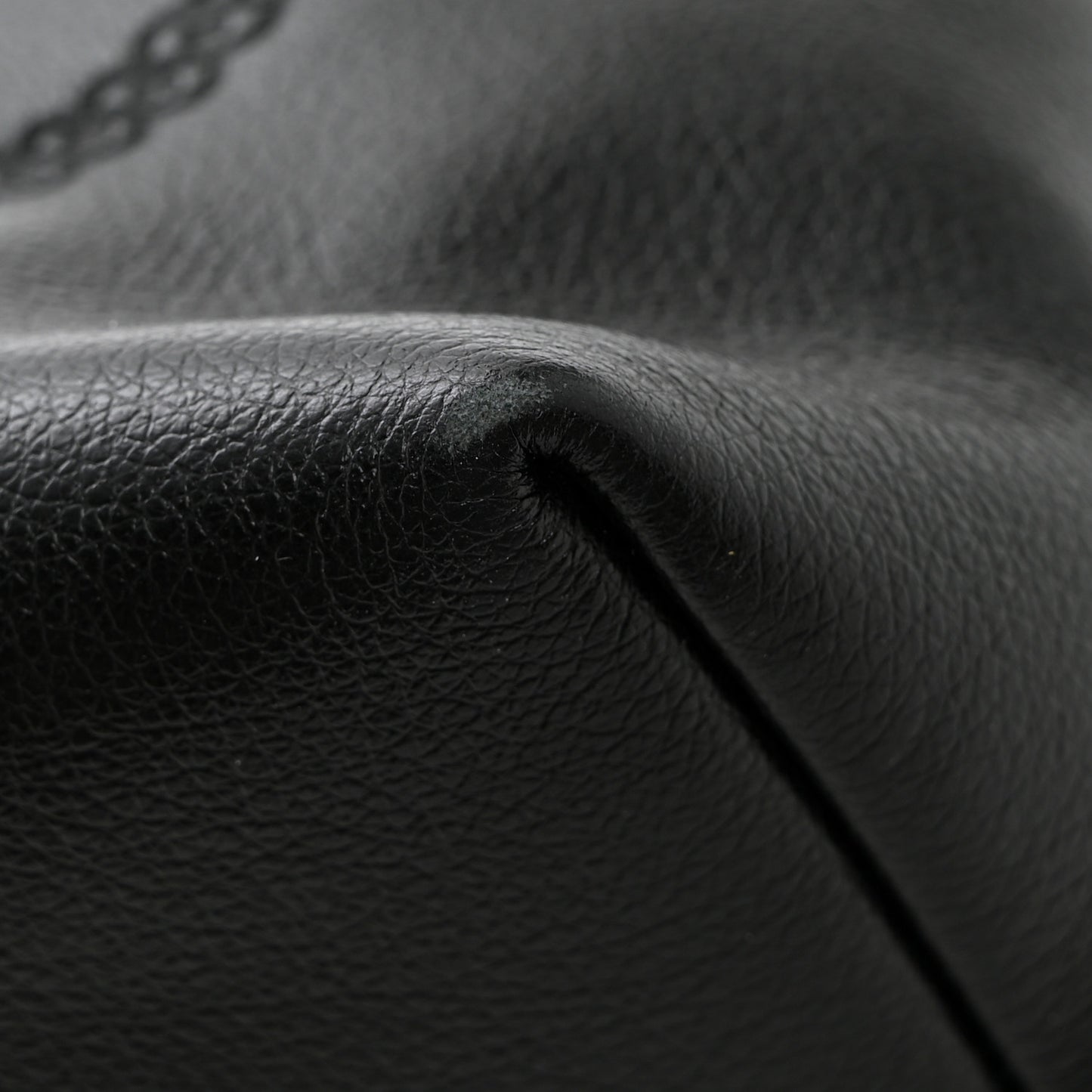 Glace Calfskin Embossed Logo Tote Black
