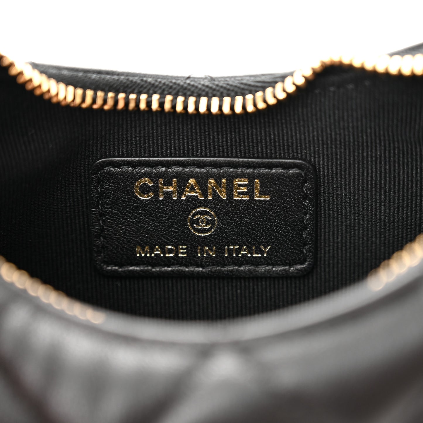 Lambskin Quilted Mini Chain Around Hobo Black