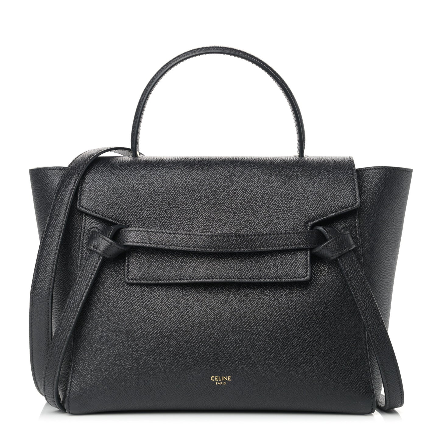 Grained Calfskin Micro Belt Bag Black