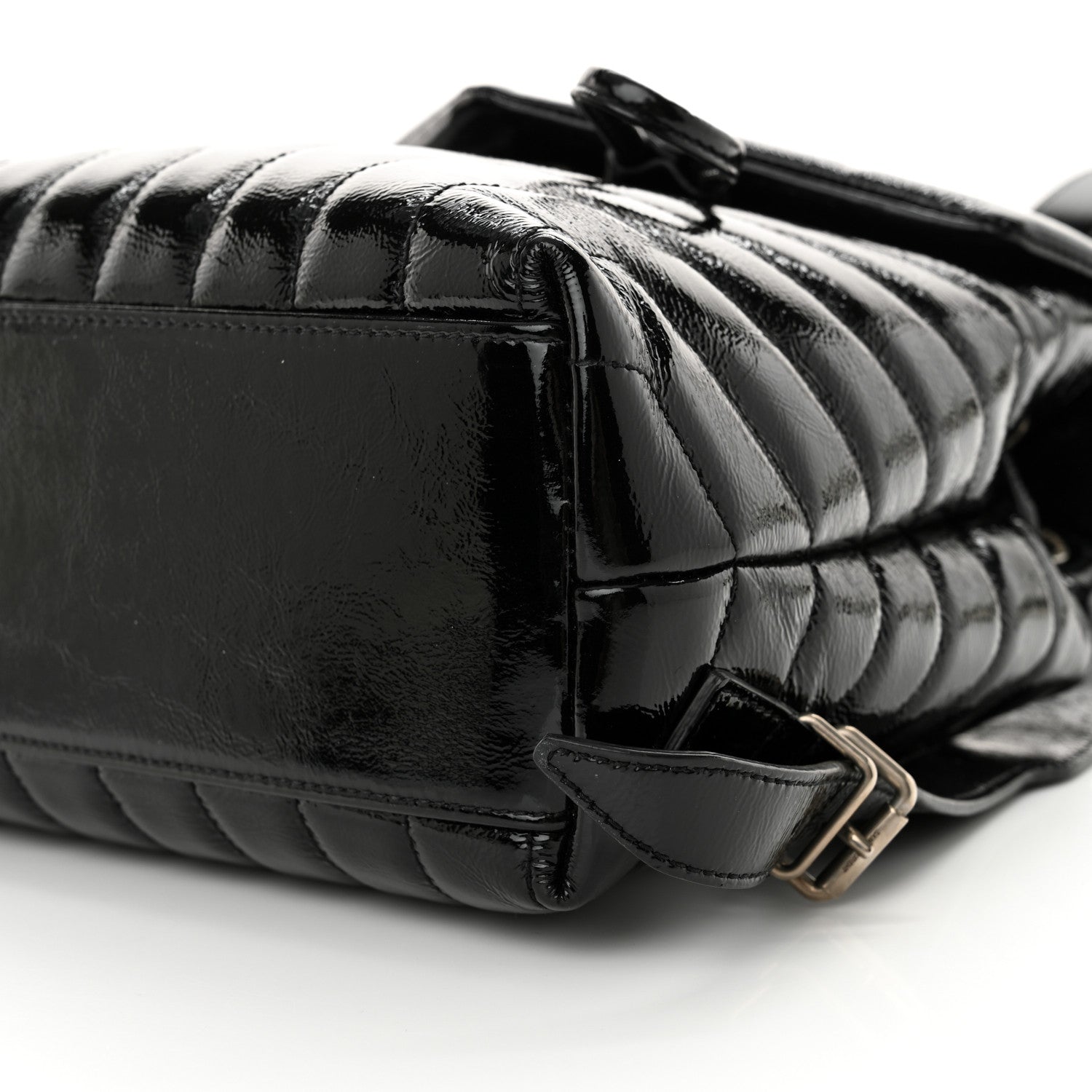 Saint Laurent Patent Y Quilted Monogram Small Loulou Backpack Black 10 of 10