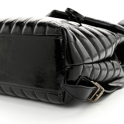 Saint Laurent Patent Y Quilted Monogram Small Loulou Backpack Black 10 of 10