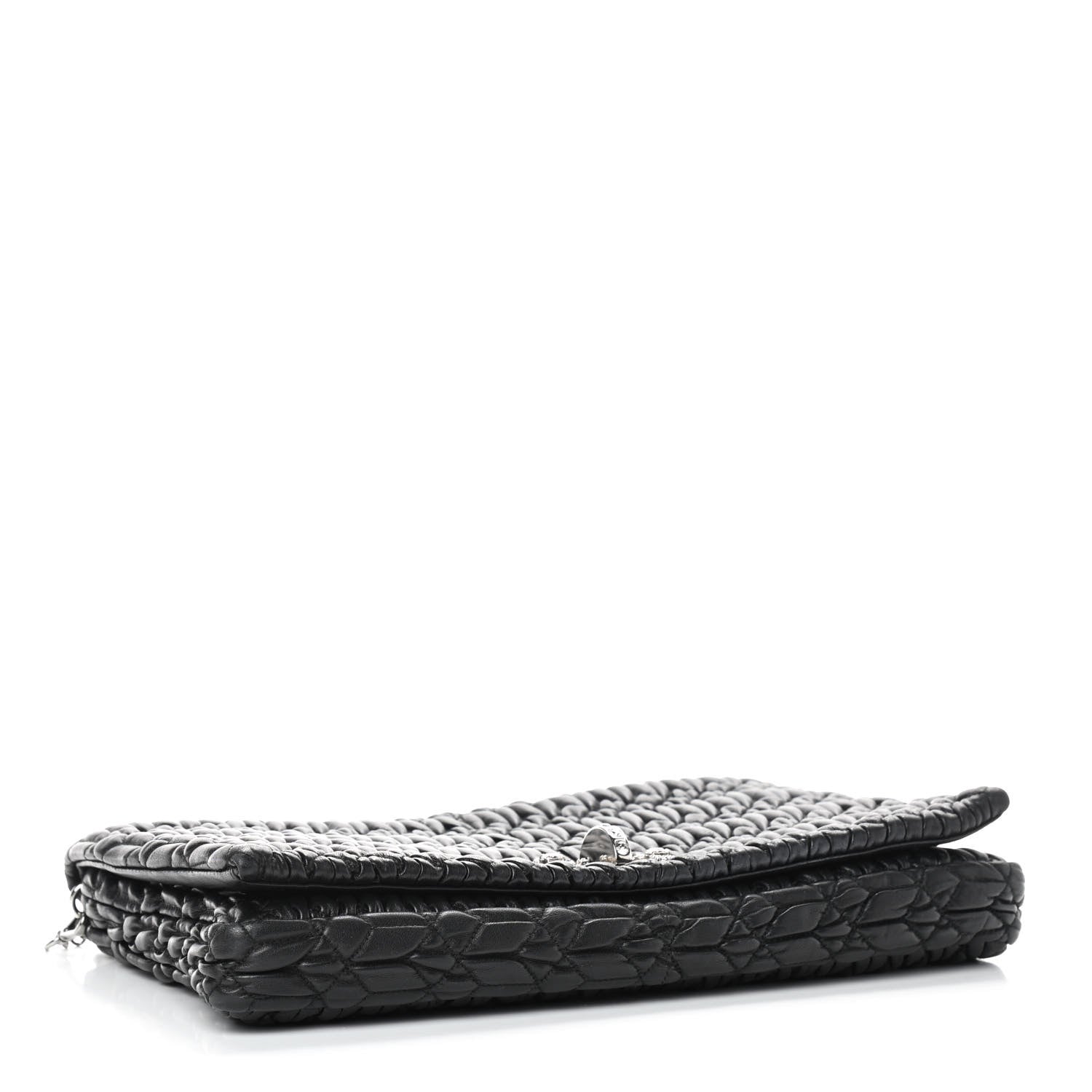 Miu Miu Nappa Matelasse Crystal Flap Clutch Black 4 of 8