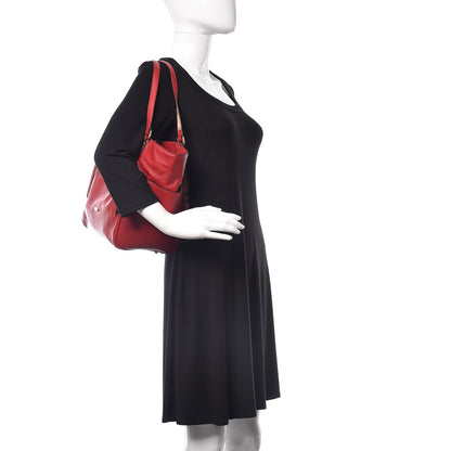 Burberry Calfskin Haymarket Check Small Canterbury Tote Red 2 of 14