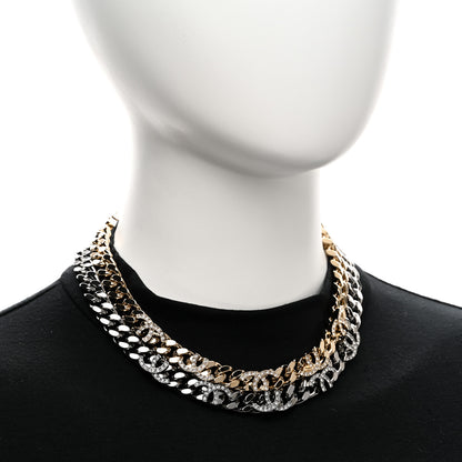 Chanel Crystal Chain CC Link Choker Gold Ruthenium 2 of 6