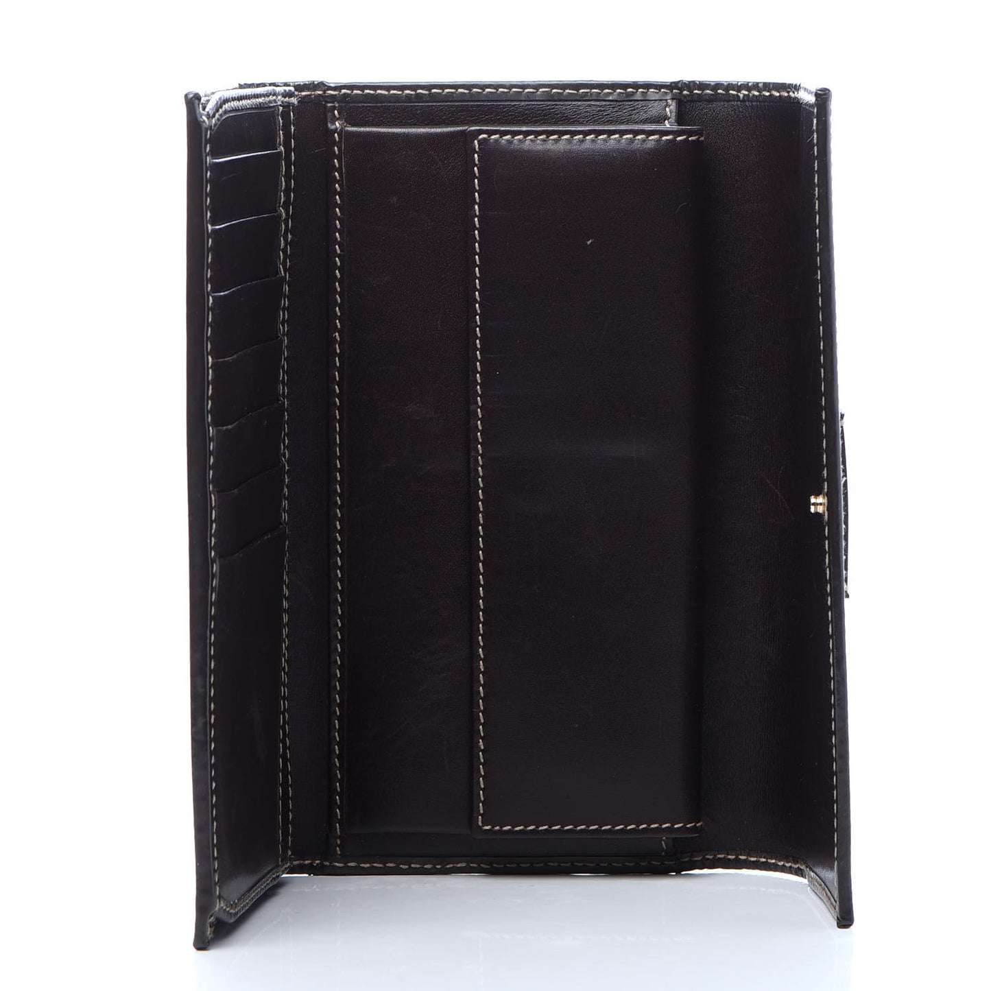 GG Plus Monogram Joy Continental Snap Oranizer Wallet Beige Ebony Dark Brown