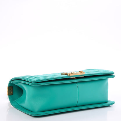 Chanel Calfskin Quilted Medium Boy Flap Turquoise 5 of 8