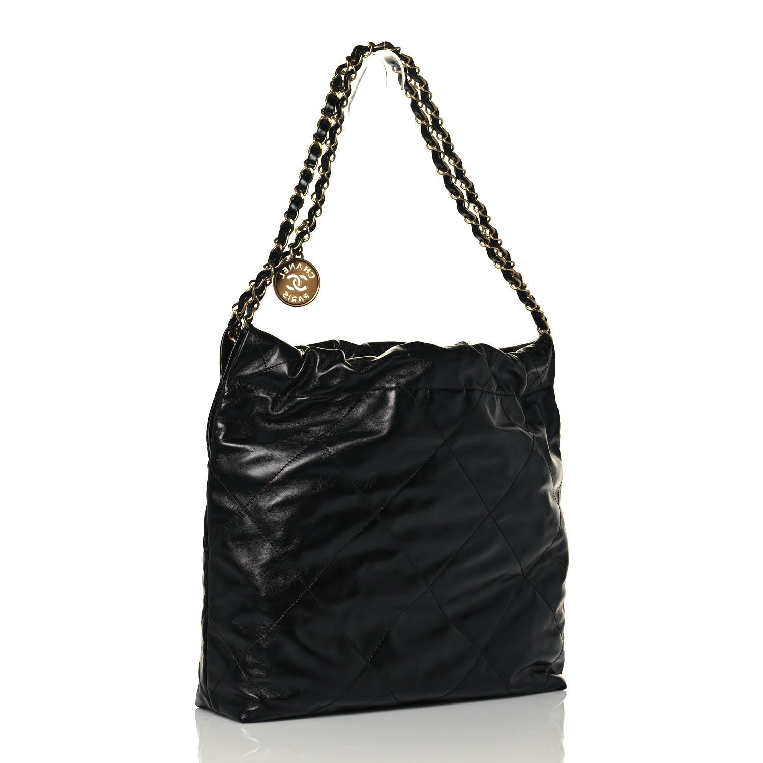 Chanel Shiny Calfskin Quilted Small Chanel 22 Black 4 of 13