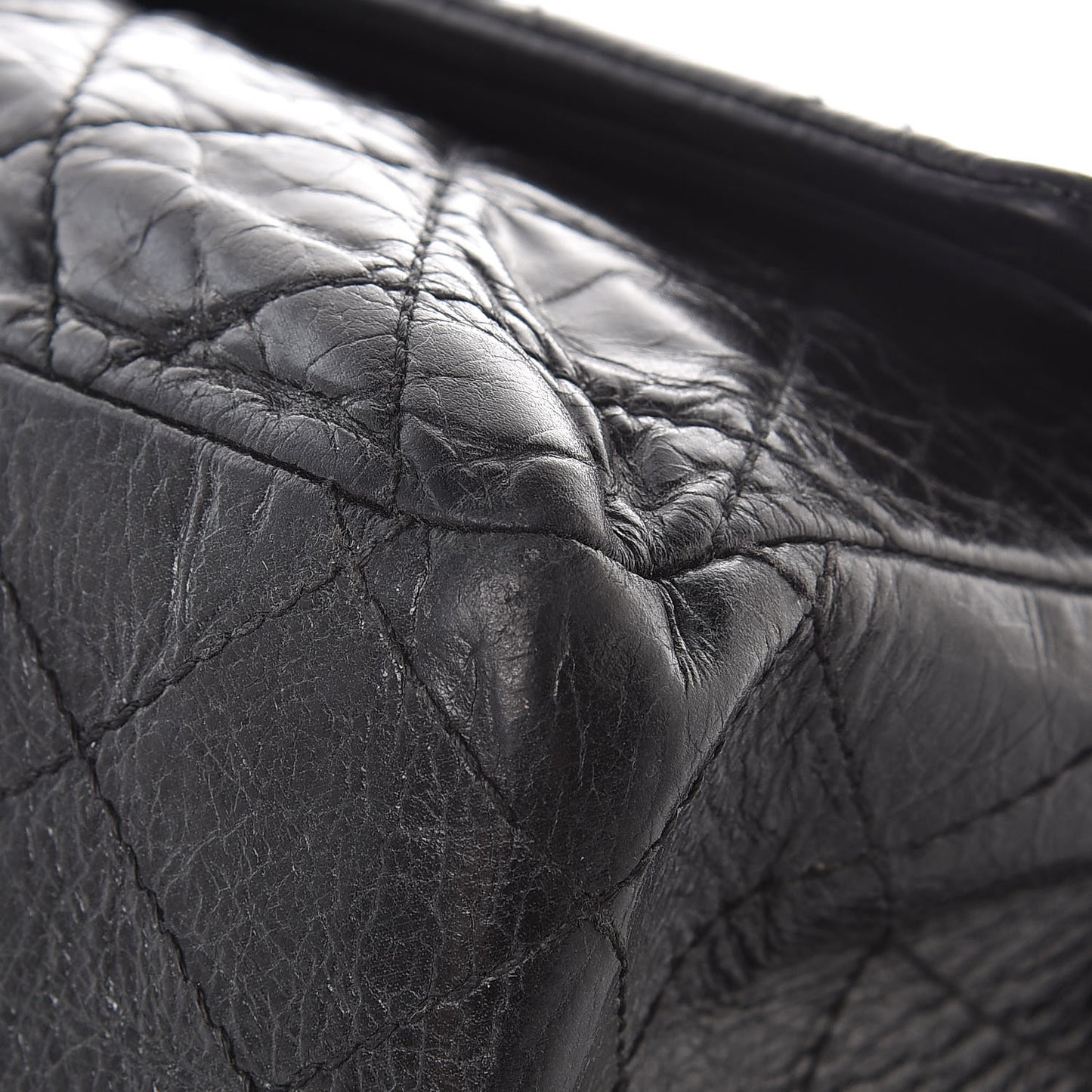 Glazed Aged Calfskin Quilted 2.55 Reissue 227 Flap So Black