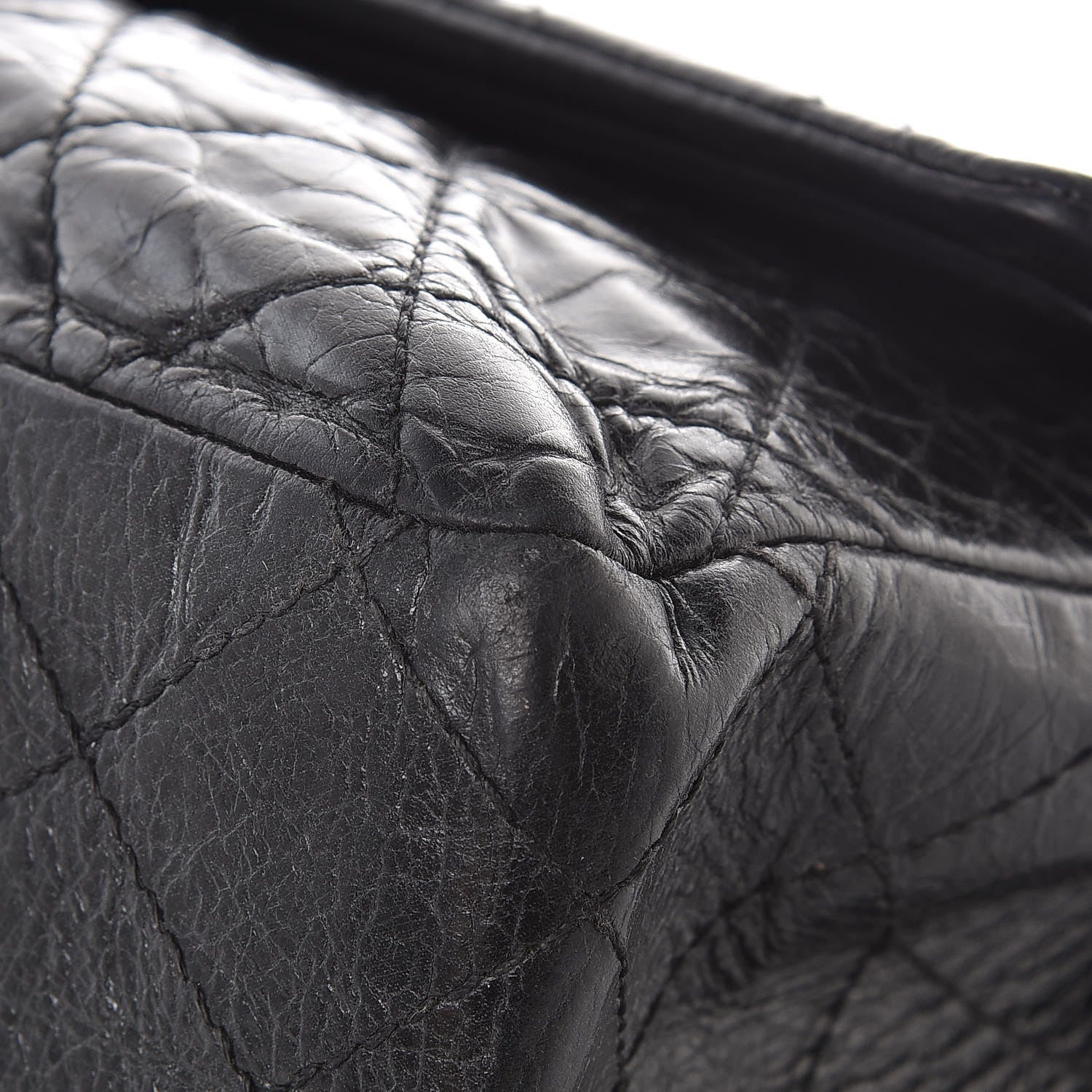 Chanel Glazed Aged Calfskin Quilted 2.55 Reissue 227 Flap So Black 9 of 11