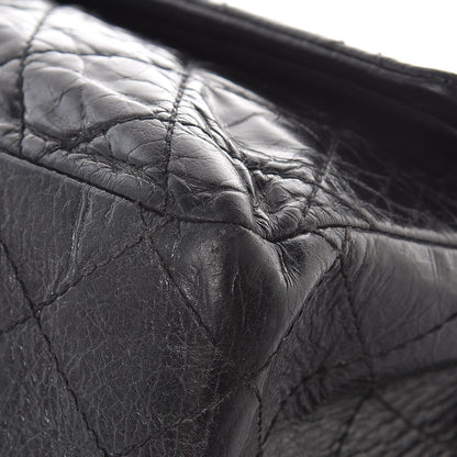 Chanel Glazed Aged Calfskin Quilted 2.55 Reissue 227 Flap So Black 9 of 11