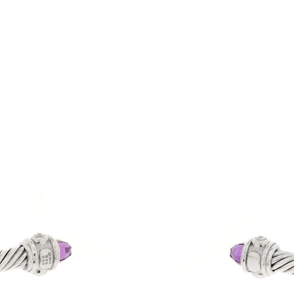 David Yurman Sterling Silver 18K Yellow Gold Amethyst 4mm Cable Renaissance Bracelet 3 of 3