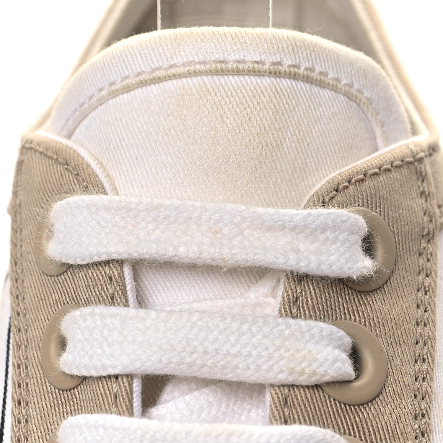 Prada Gabardine Triangle Logo Bi-Color Wheel 35mm Sneakers 37 White Corda 10 of 11