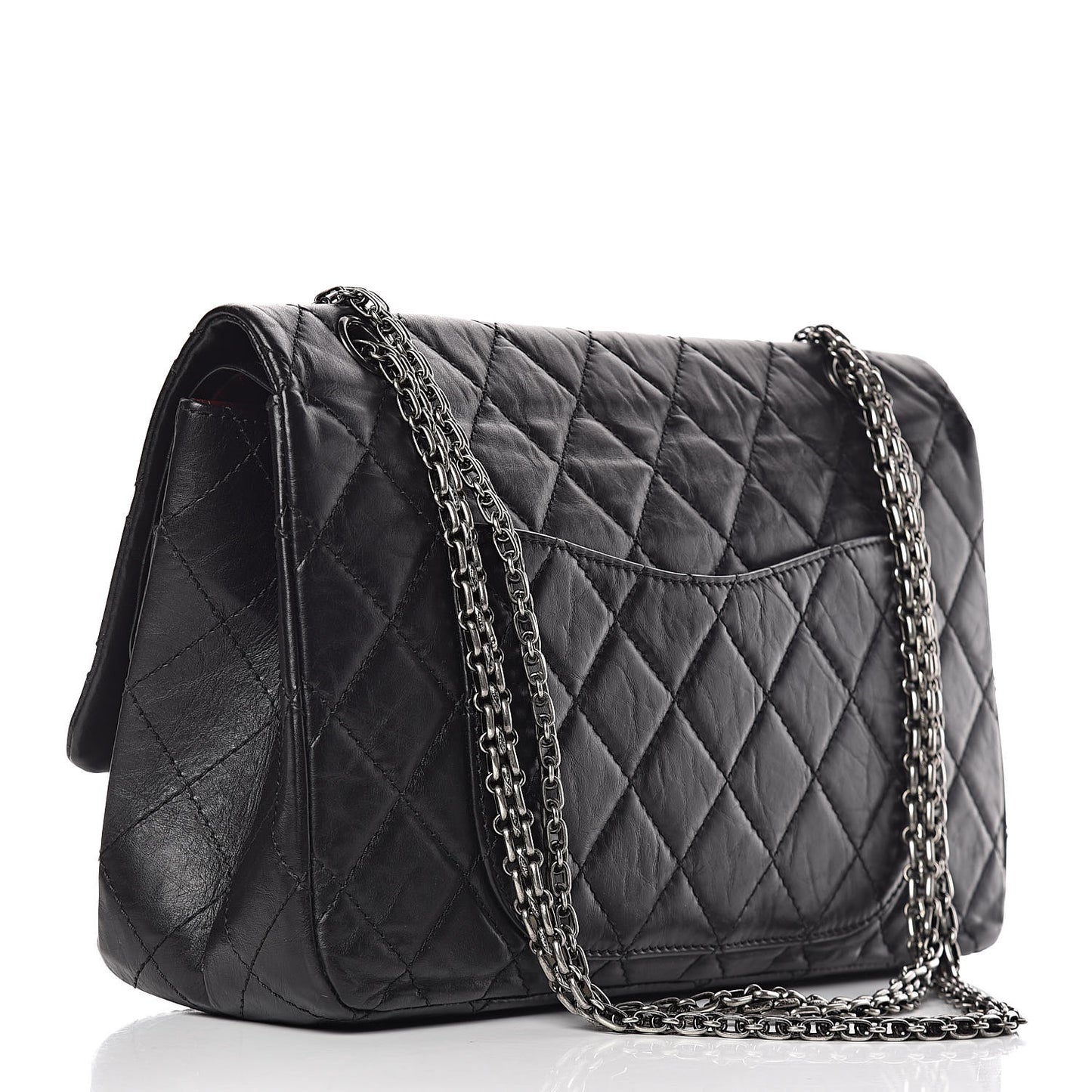 Aged Calfskin Quilted 2.55 Reissue 227 Flap Black