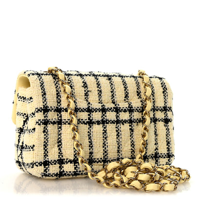 Chanel Tweed Quilted Mini Rectangular Flap Yellow Black 3 of 12