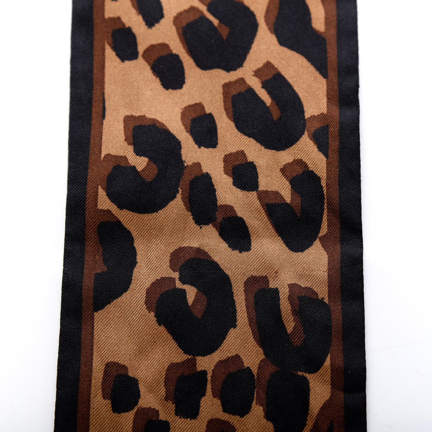 Silk Leopard Bandeau Scarf Marron