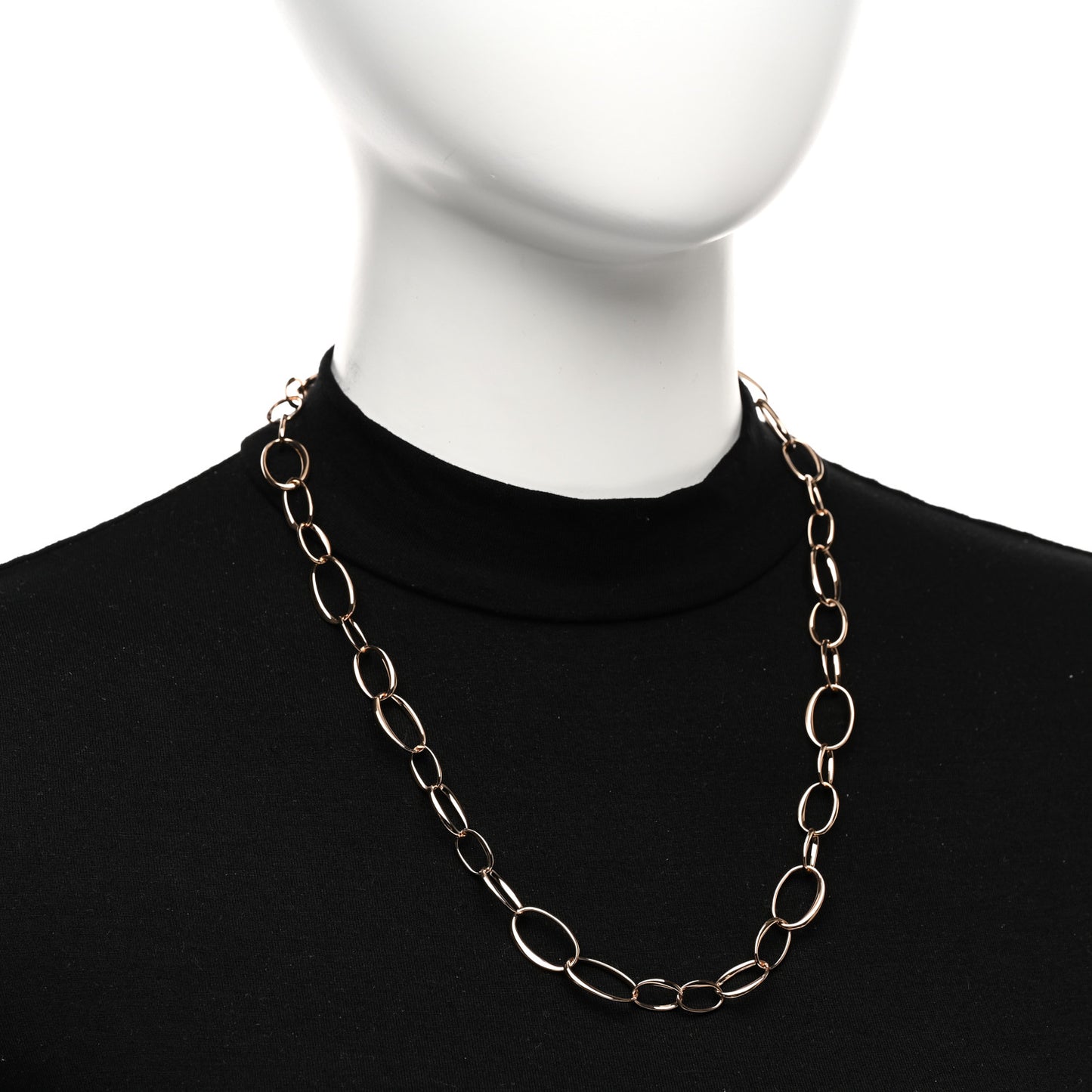 18K Rose Gold Oval Link Necklace