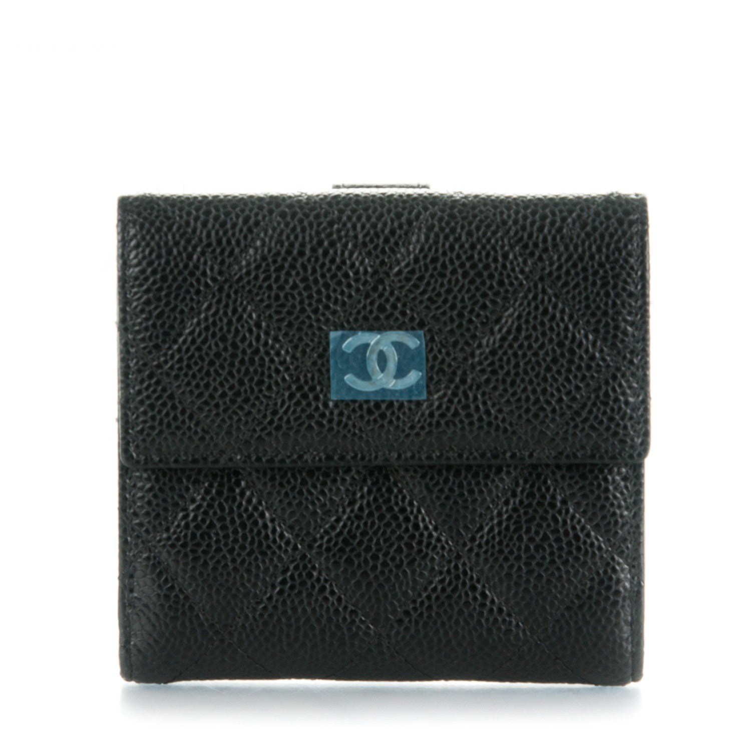Chanel Caviar Quilted Compact French Flap Wallet Black 1 of 8