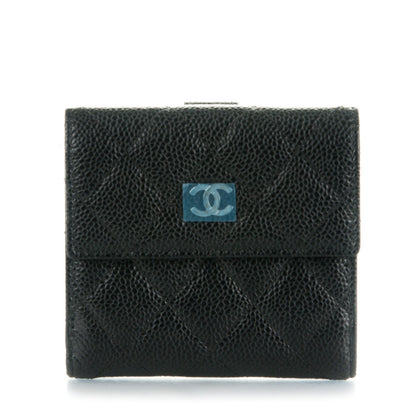Chanel Caviar Quilted Compact French Flap Wallet Black 1 of 8