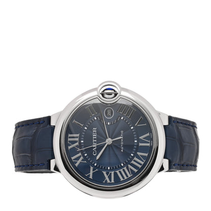 Cartier Stainless Steel Alligator 42mm Ballon Bleu De Cartier Automatic Watch Blue 2 of 5