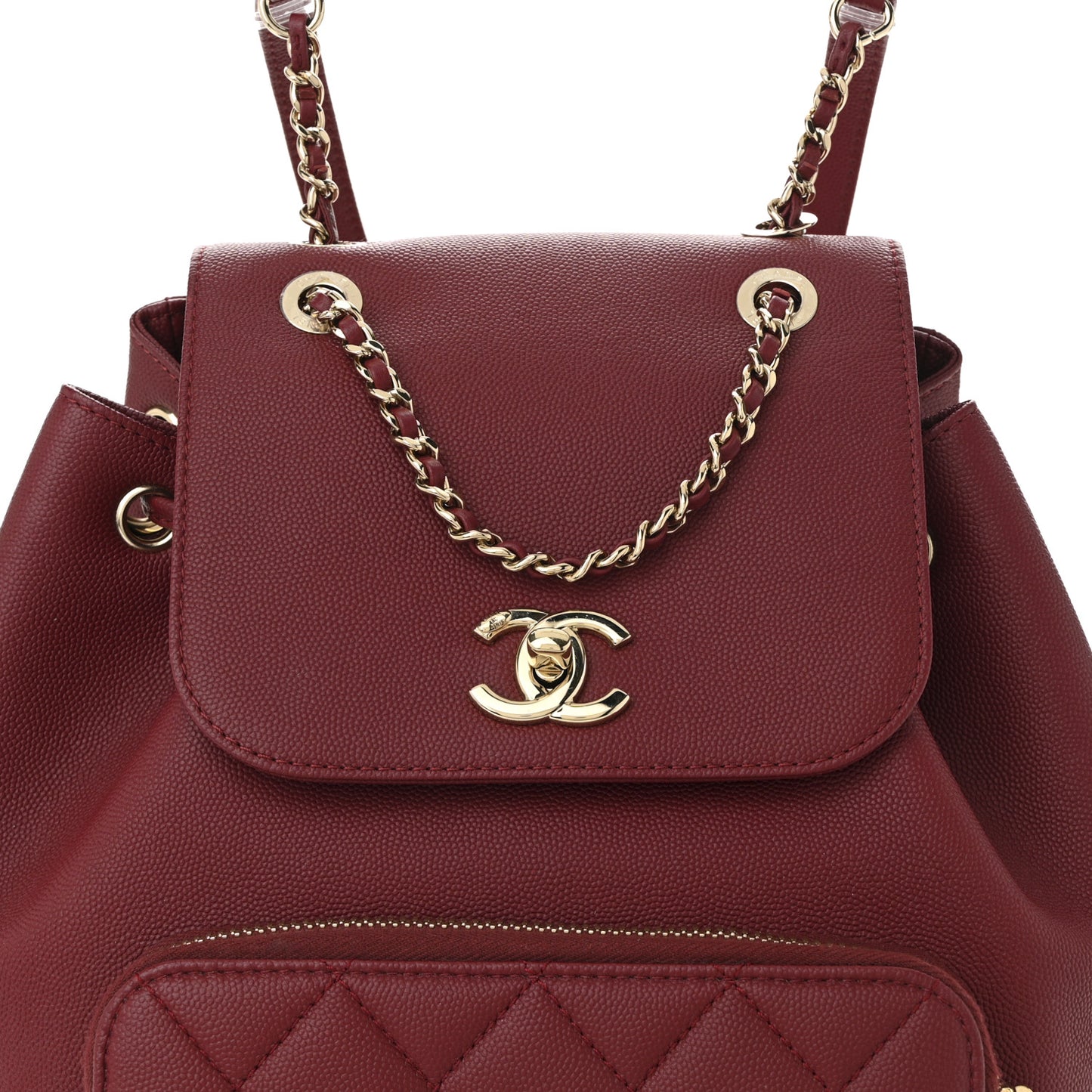 Caviar Quilted Business Affinity Backpack Burgundy