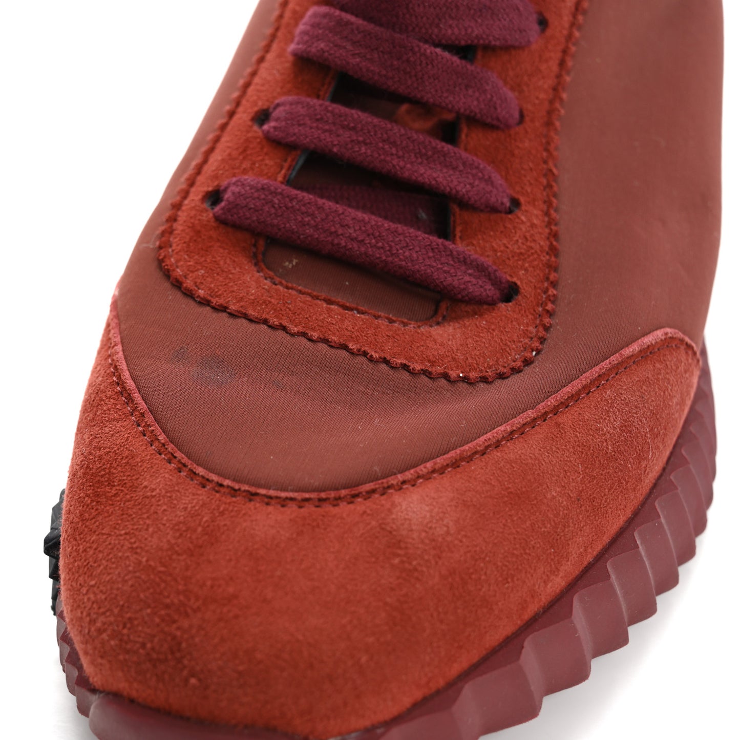 Parachute Fabric Suede Goatskin Bouncing Sneakers 37.5 Bordeaux