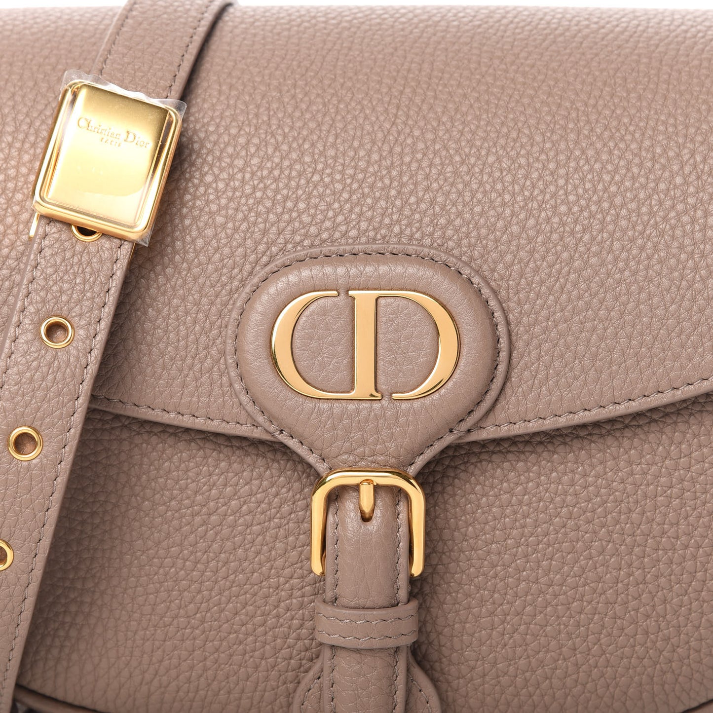 Grained Calfskin Medium Bobby Flap Warm Taupe