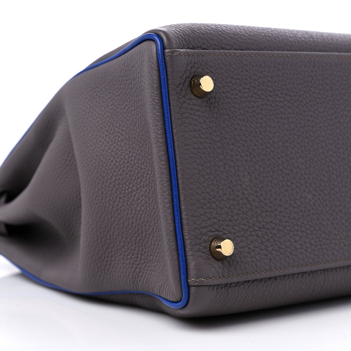 Togo Horseshoe Kelly Retourne 35 Etain Bleu Electrique