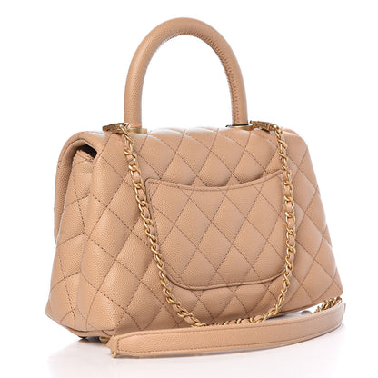 Chanel Caviar Quilted Mini Coco Handle Flap Beige 3 of 11