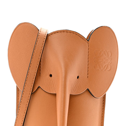 Loewe Calfskin Elephant Pouch Crossbody Bag Tan 8 of 13