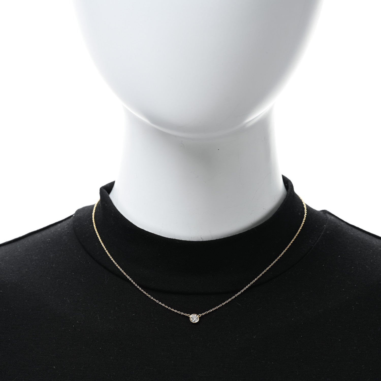 Tiffany 18K Yellow Gold Diamond .40ct Elsa Peretti Diamonds by the Yard Pendant Necklace 3 of 4