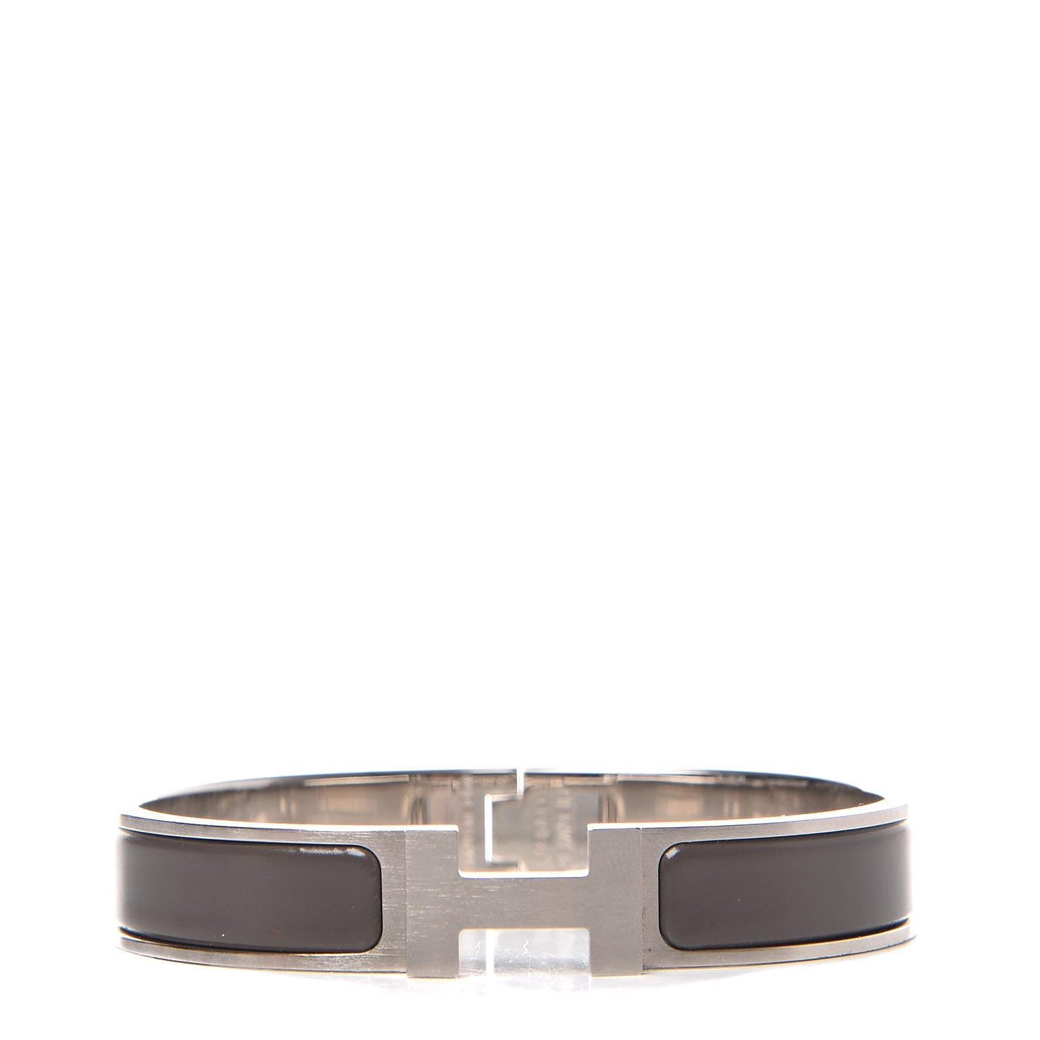 Hermes Matte Enamel Narrow Clic Clac HH Bracelet GM Etain 1 of 6