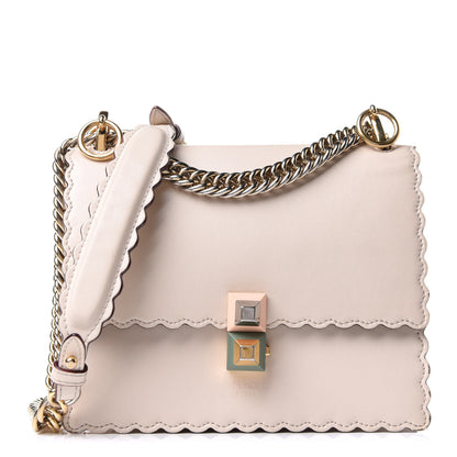 Fendi Vitello Liberty Scalloped Studded Small Kan I Shoulder Bag Camelia 1 of 18