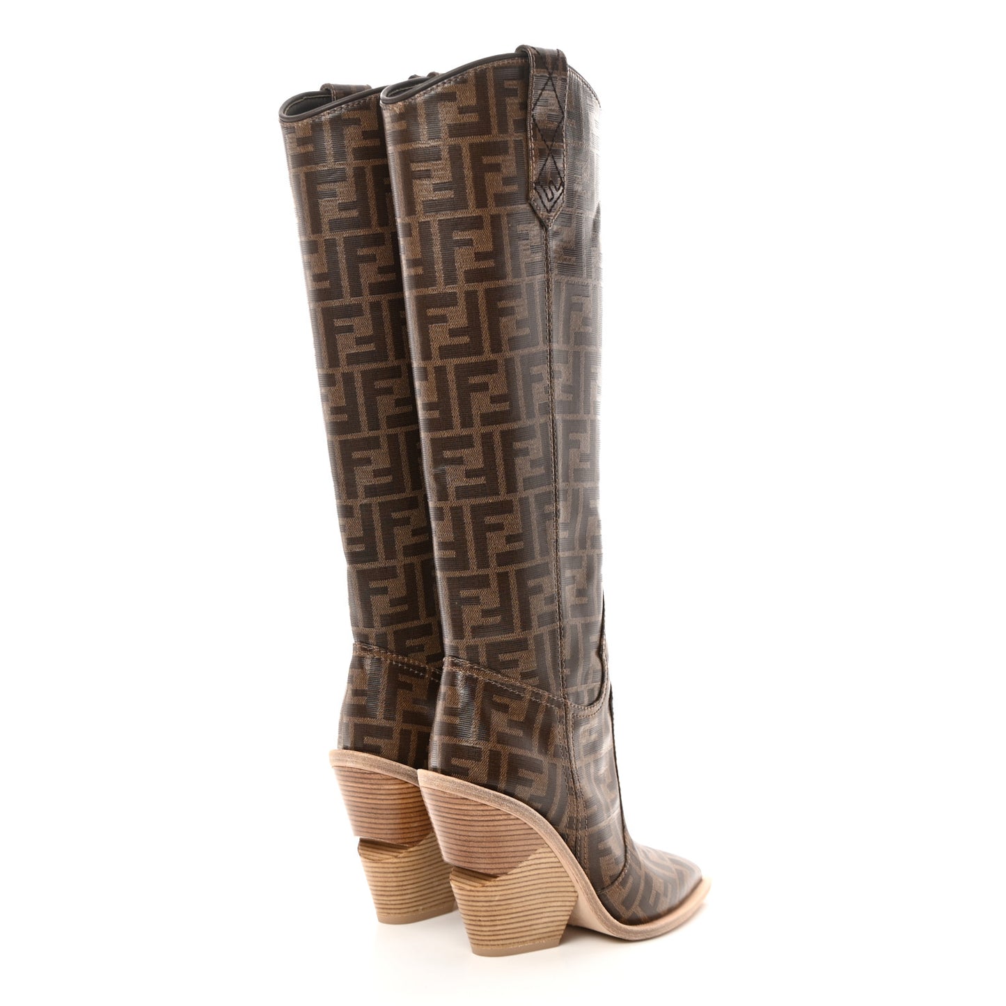 Glazed Fabric FF 1974 Cutwalk Tall Boots 37 Mogano Panna