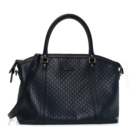 Gucci Soft Microguccissima Dome Satchel Navy 1 of 9