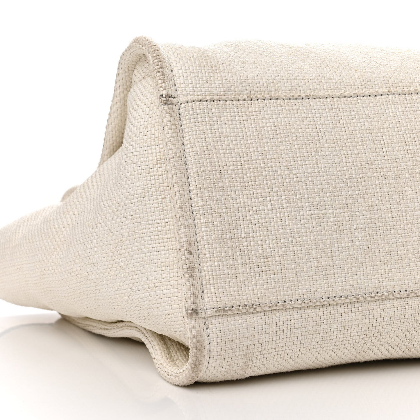 Woven Straw Raffia Medium Deauville Tote White Navy