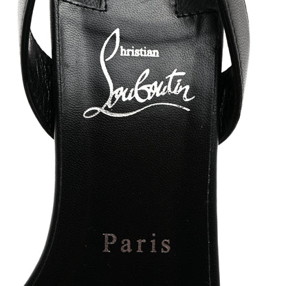 Christian Louboutin Calfskin O Marylin 85 Slingback Sandal Heels 39.5 Black 6 of 8