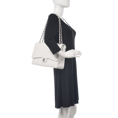 Chanel Caviar Quilted Maxi Single Flap White 2 of 19