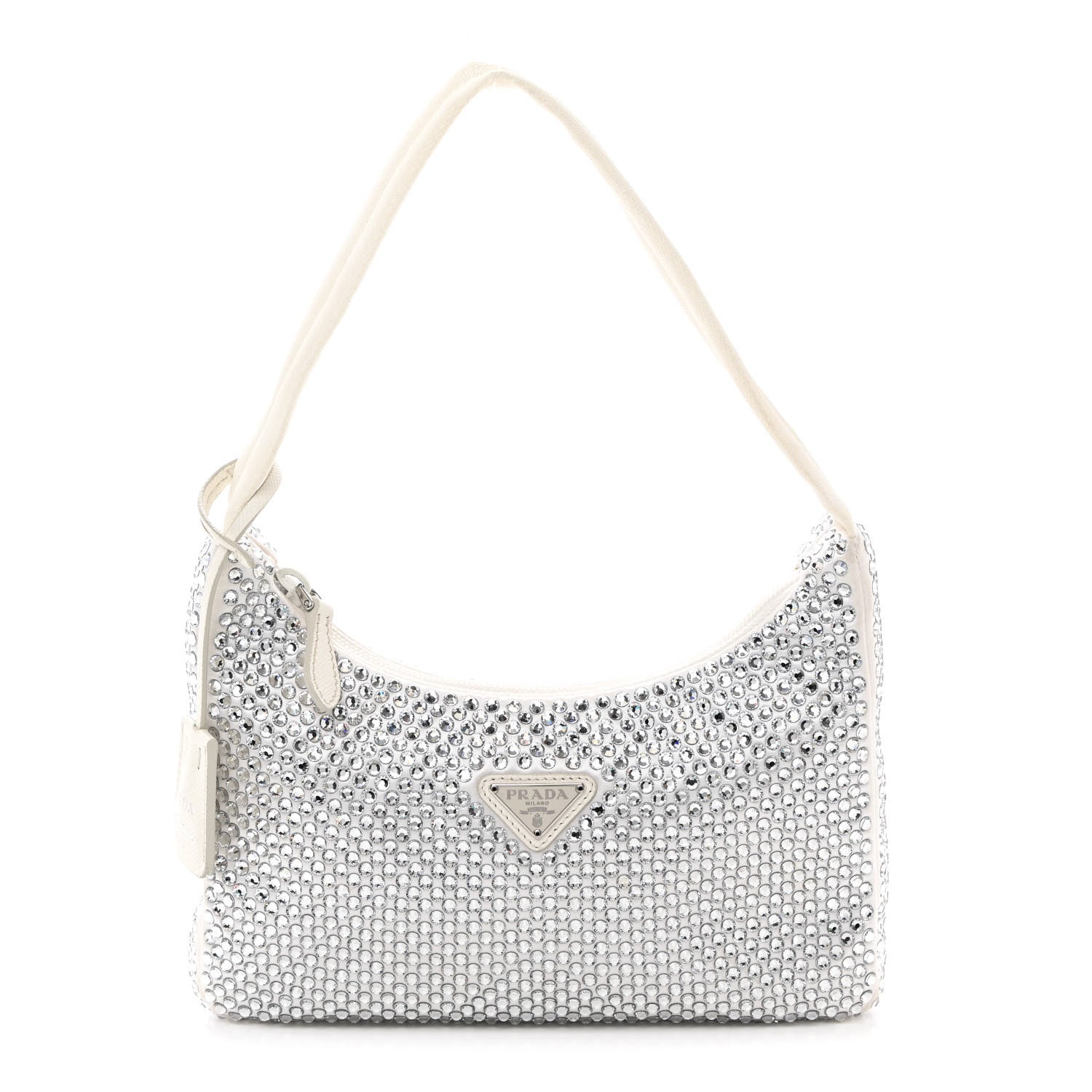 Prada Satin Crystal Mini Re-Edition 2000 Bag White 1 of 11