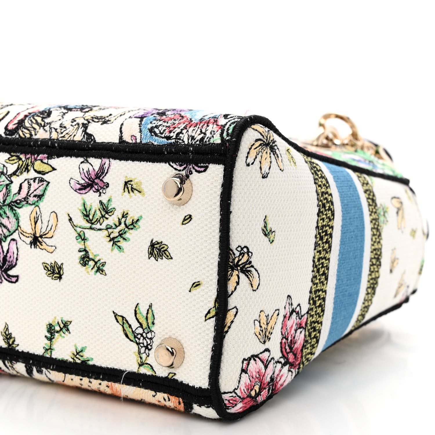Christian Dior Canvas D-Constellation Embroidered Medium Lady D-Lite Latte Multicolor 10 of 11