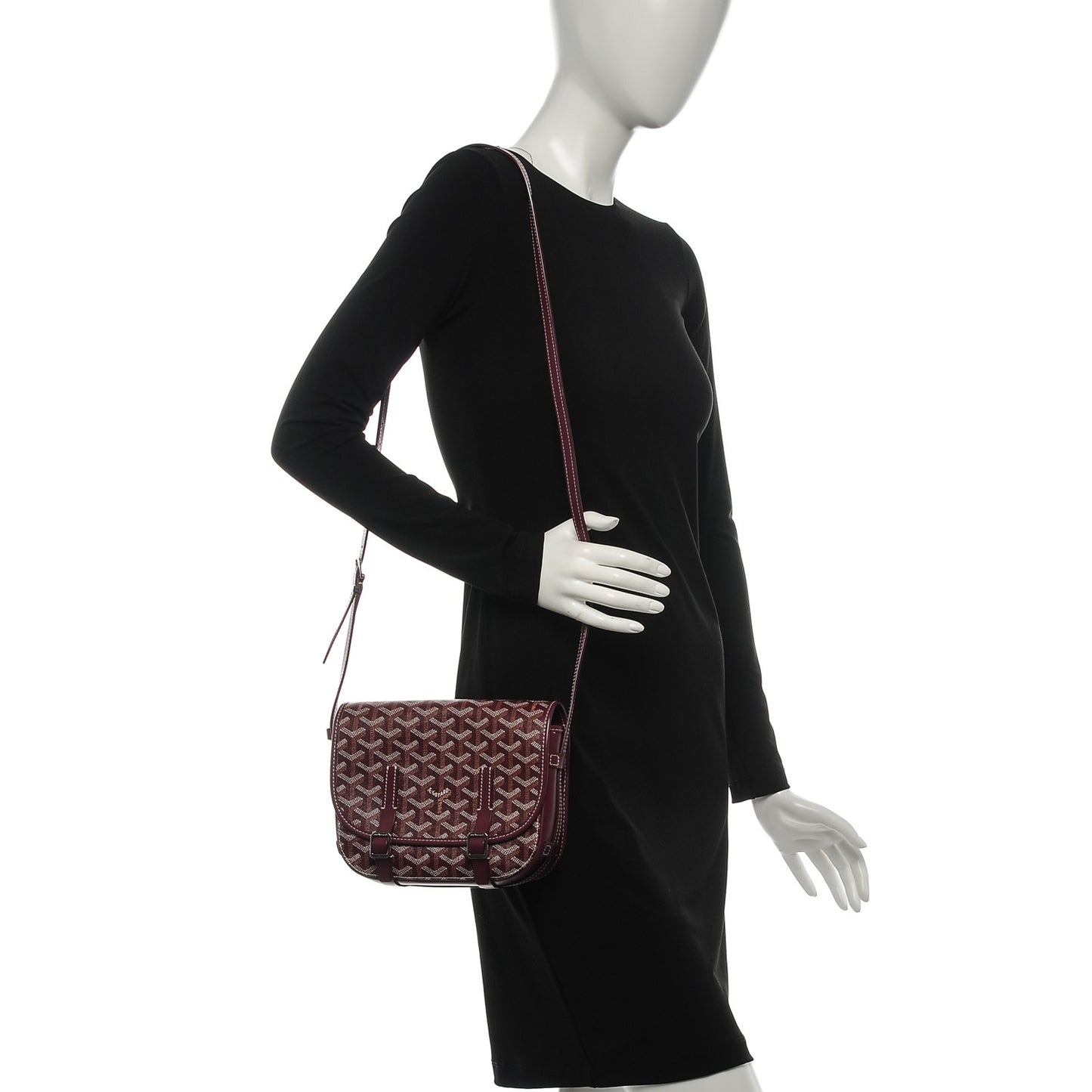 Goyardine Belvedere PM Messenger Bag Burgundy