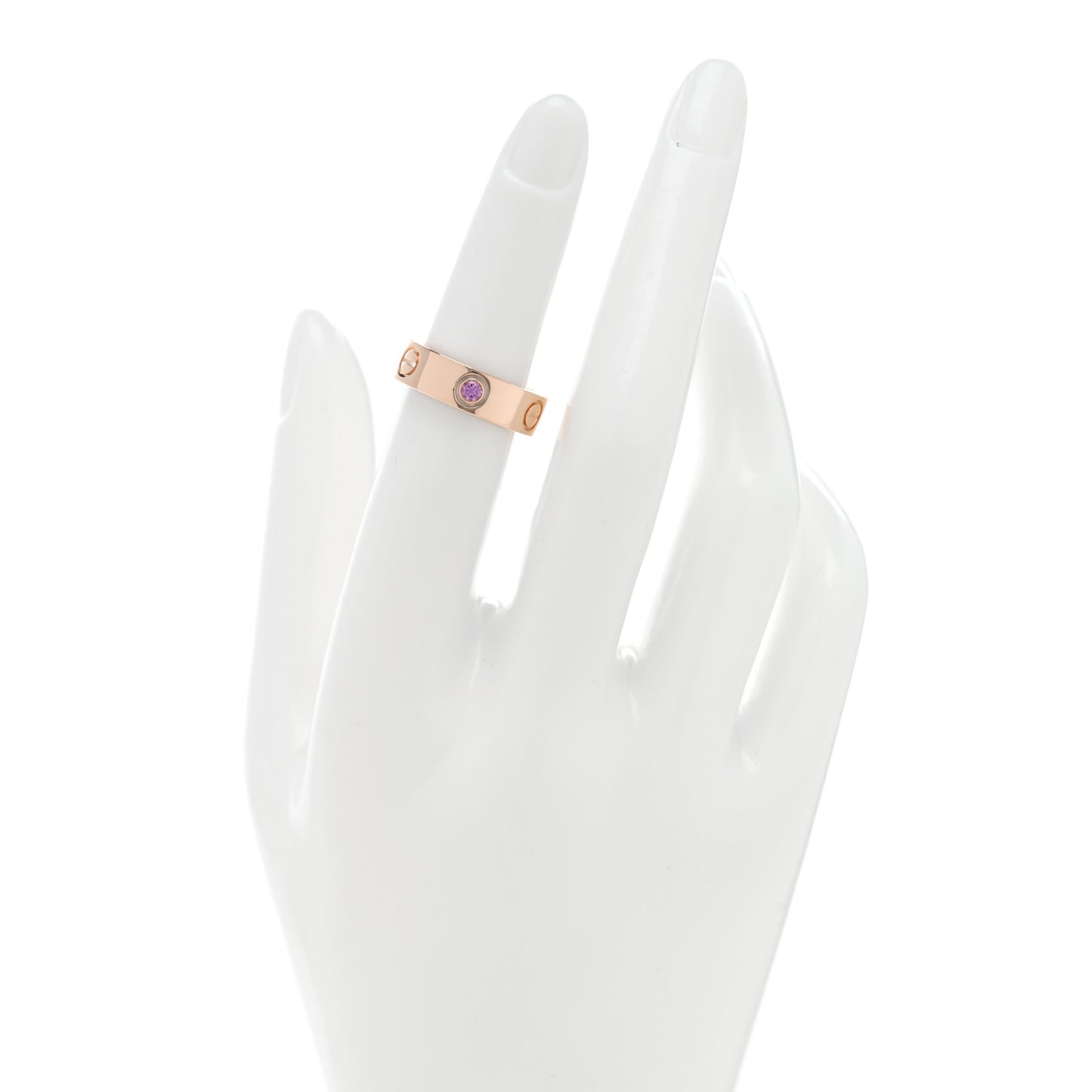 18K Pink Gold Pink Sapphire 5.5mm LOVE Ring 50 5.25
