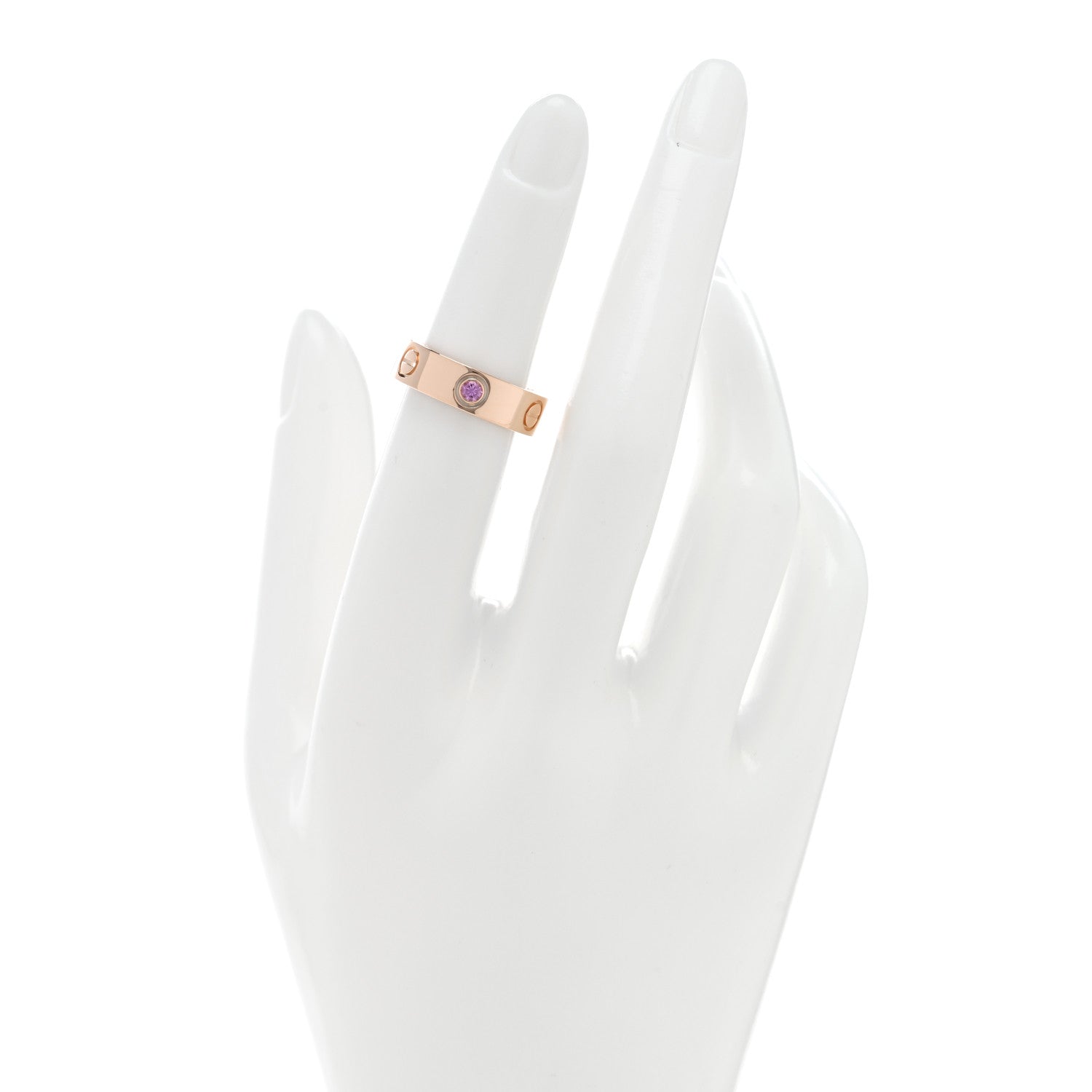 Cartier 18K Pink Gold Pink Sapphire 5.5mm LOVE Ring 50 5.25 2 of 4