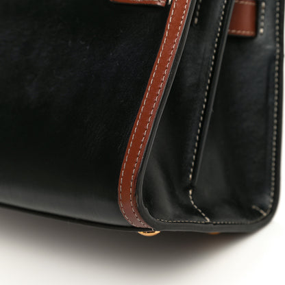 Burberry Calfskin Vintage Check Mini Two Handle Title Bag Black 11 of 24
