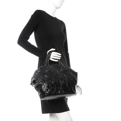 Givenchy Crinkled Patent Calfskin Small Nightingale Black 2 of 13
