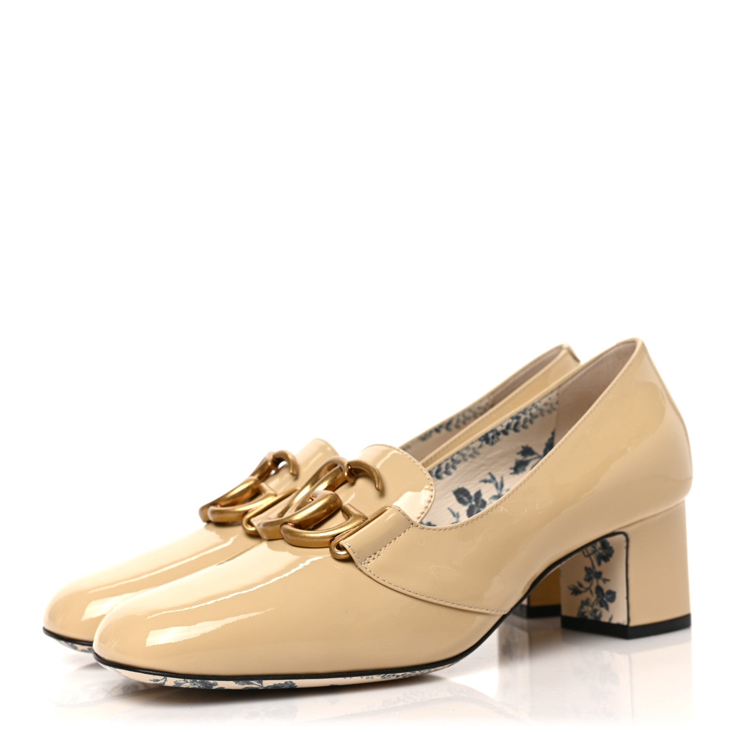 Gucci Vernice GG Victoire 55mm Loafer Pumps 38.5 Sand Storm 3 of 9