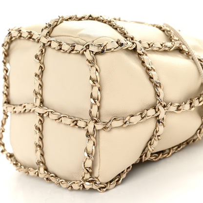 Chanel Lambskin Bucket Chain Drawstring Bag Beige 10 of 10