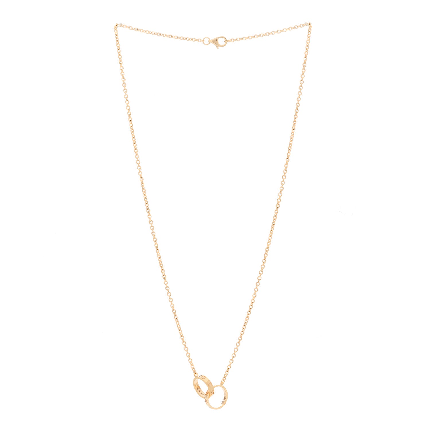 Cartier 18K Pink Gold Interlocking LOVE Necklace 3 of 9