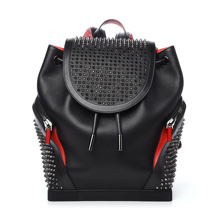 Christian Louboutin Calfskin Spiked Explorafunk Backpack Black 1 of 9
