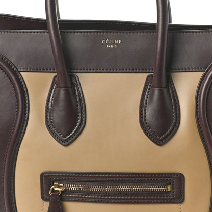 Celine Satin Calfskin Suede Mini Tri-Color Luggage Beige 7 of 9